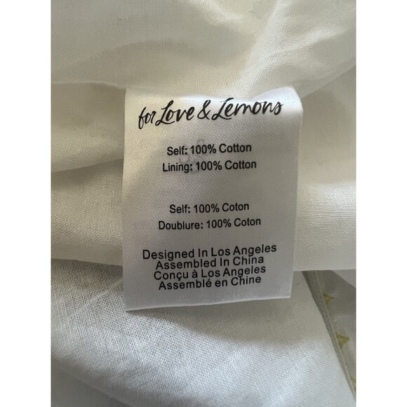 Revolve For Love & Lemons Dress Shea Mini Floral Ivory Size XXS - Picture 6 of 9